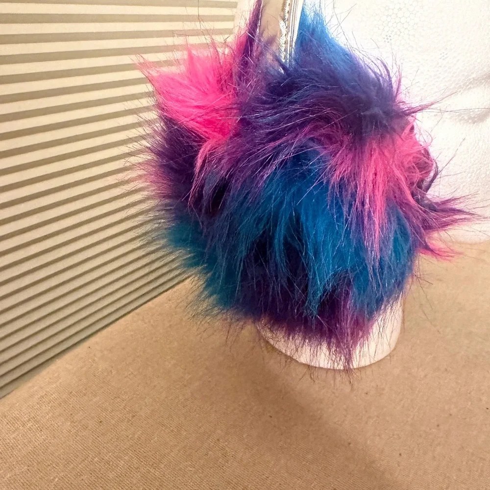 Justice Pink and Blue Fluffy Kids Large Earmuffs